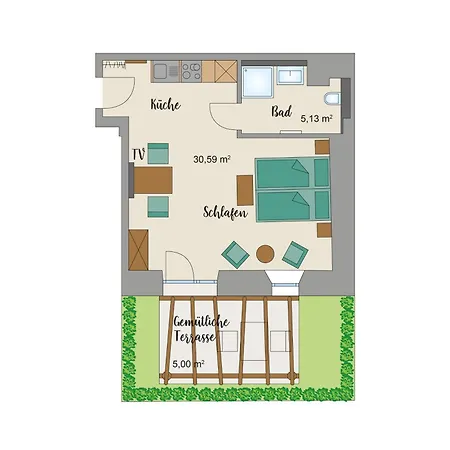 1 Mit Terrasse Apartmán *